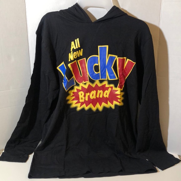 Lucky Brand Men’s Graphic Black Pullover w/ Hood